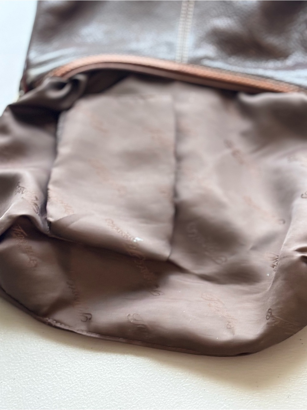 Fossil Brown Leather Shoulder handbag Bag - Classic Two-Tone Design vintage hobo - Picture 10 of 12